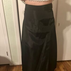 Black long satin skirt, size 6